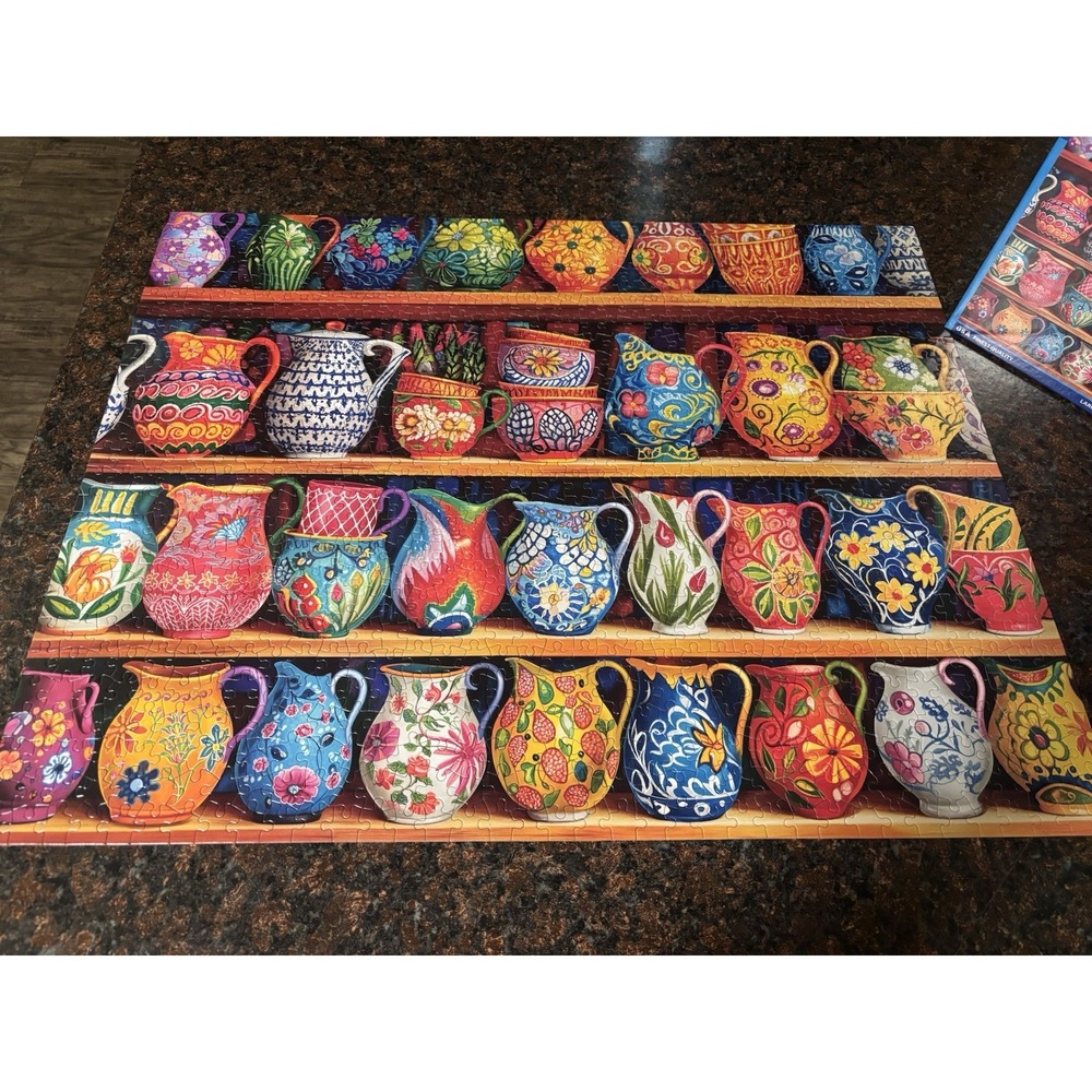 "Pretty As A Pitcher" 1000 Piece Jigsaw Puzzle‎ by White Mountain 100% COMPLETE